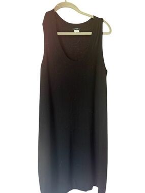 J. Crew Black Ribbed Sleeveless Knit Shift Dress